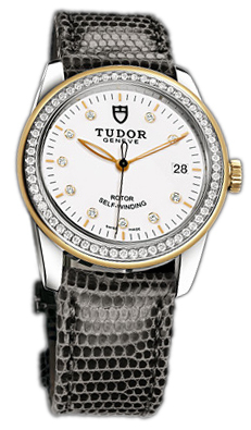 Tudor Glamour Date 55023-WDIDGLZS Vit/Läder Ø36 mm - Tudor