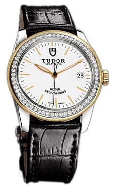 Tudor Glamour Date 55023-WIDSBLS Vit/Läder Ø36 mm