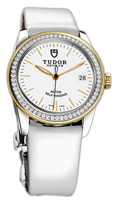 Tudor Glamour Date 55023-WIDWPLS Vit/Läder Ø36 mm - Tudor