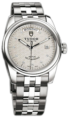 Tudor Glamour Day-Date Herrklocka 56000-68060-SLIDSTL Silverfärgad/Stål - Tudor