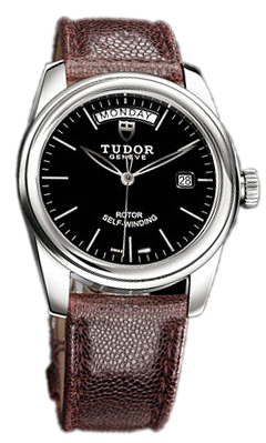 Tudor Glamour Day-Date Herrklocka 56000-BIDBRNJLS Svart/Läder Ø39 mm - Tudor