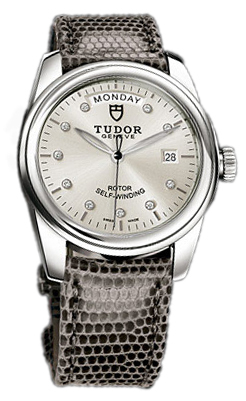 Tudor Glamour Day-Date Herrklocka 56000-SDIDGLZS Silverfärgad/Läder Ø39