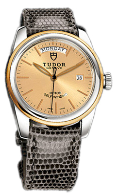 Tudor Glamour Day-Date Herrklocka 56003-CHIDGLZS Champagnefärgad/Läder - Tudor