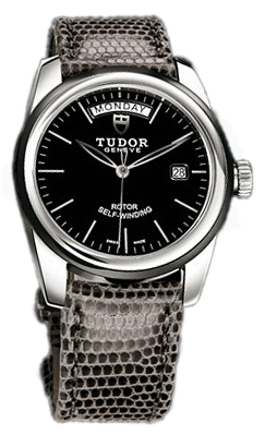 Tudor Glamour Day-Date Herrklocka 56010N-BIDGLZS Svart/Läder Ø39 mm