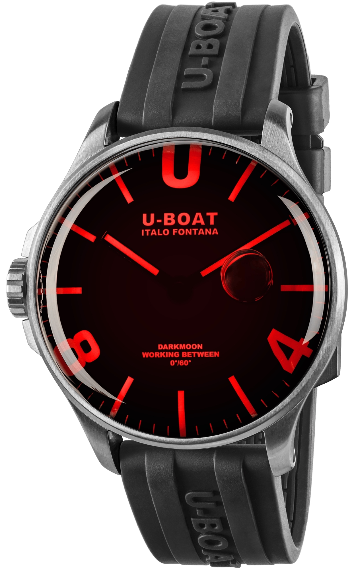 U-Boat Herrklocka 8465/B Darkmoon Röd/Gummi Ø44 mm - U-Boat