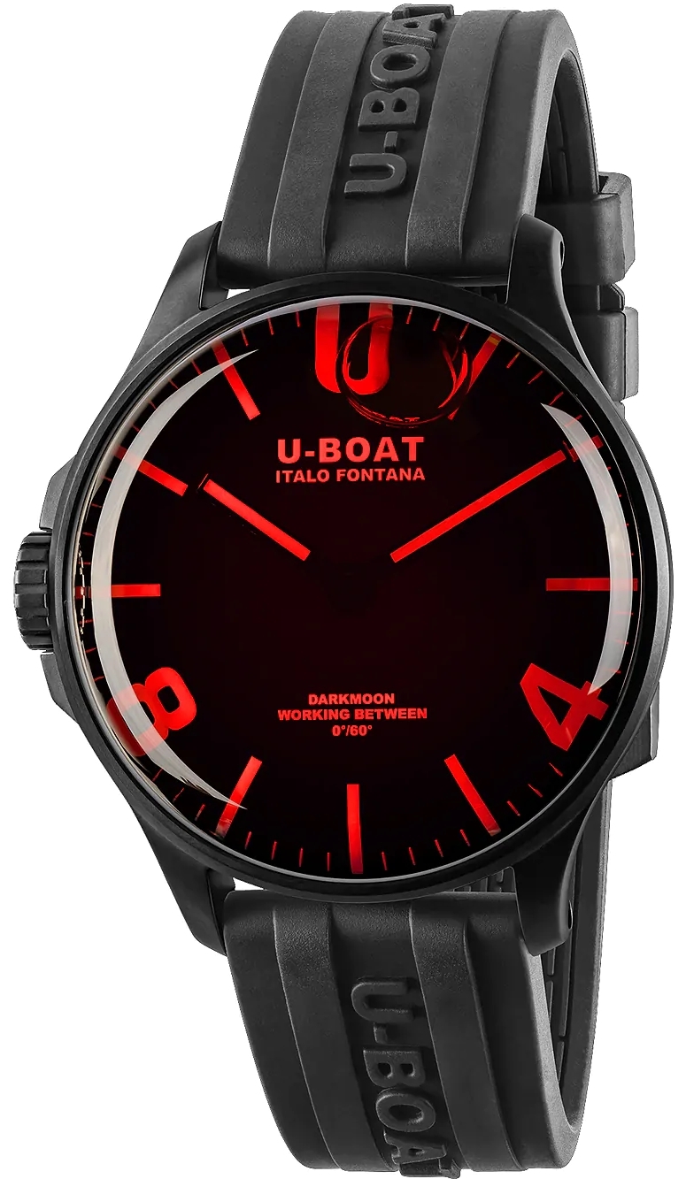U-Boat Herrklocka 8466/C Darkmoon Röd/Gummi Ø44 mm - U-Boat