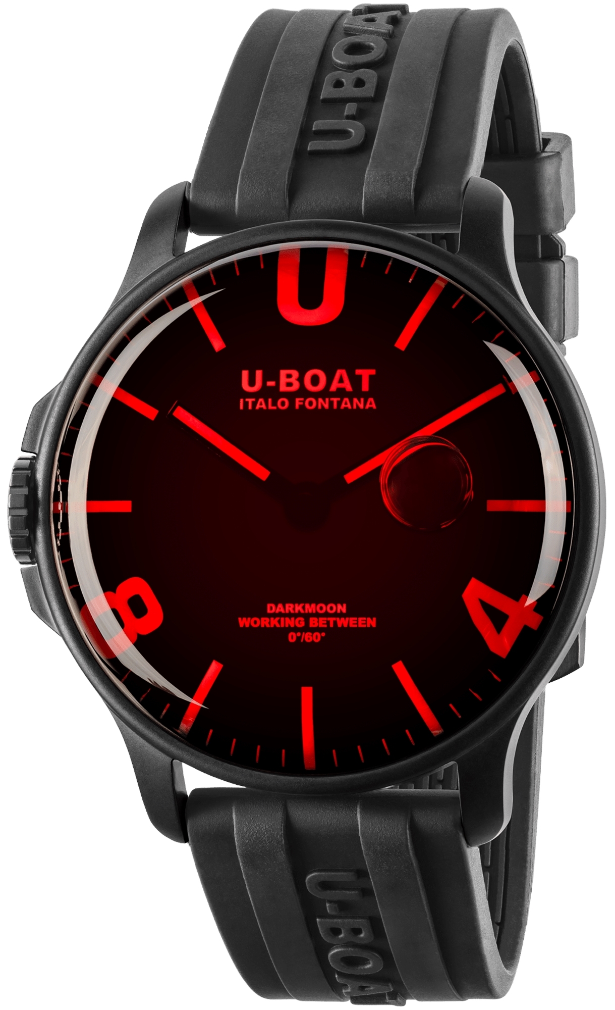 U-Boat Herrklocka 8466 Darkmoon Svart/Gummi Ø44.8 mm - U-Boat