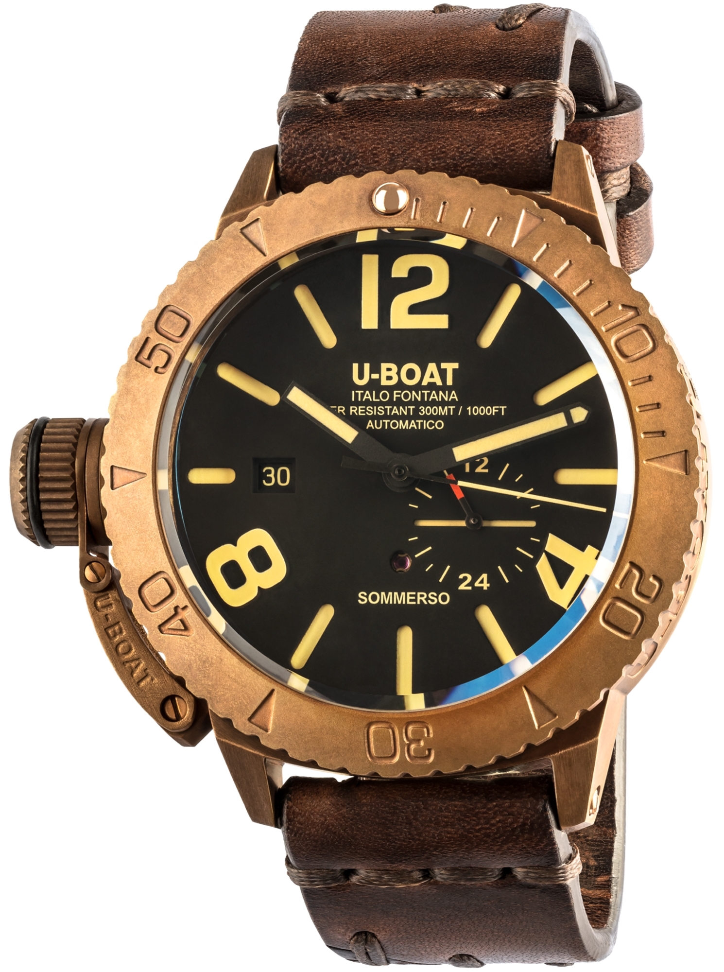U-Boat Herrklocka 8486 Dive Watch Svart/Läder Ø46 mm - U-Boat