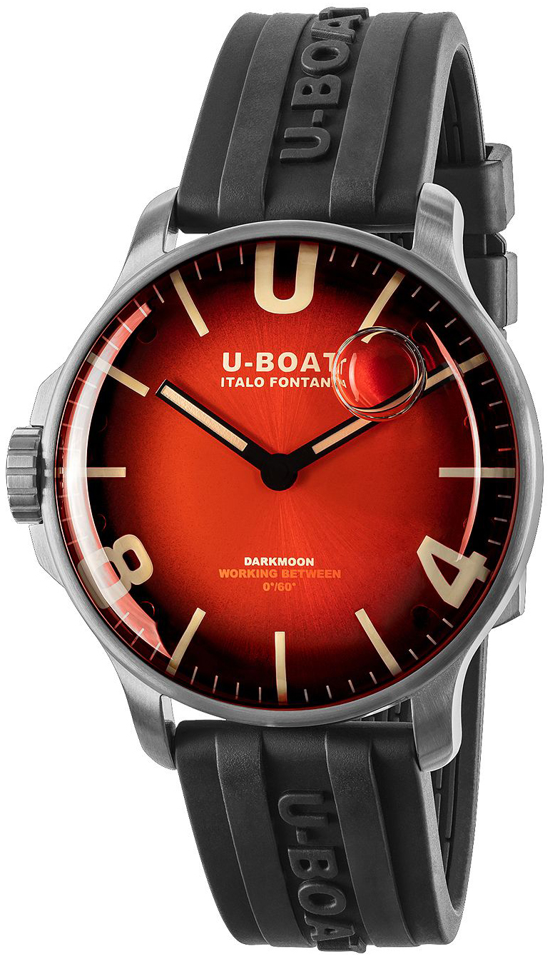 U-Boat Herrklocka 8701/B Darkmoon Röd/Gummi Ø44 mm - U-Boat