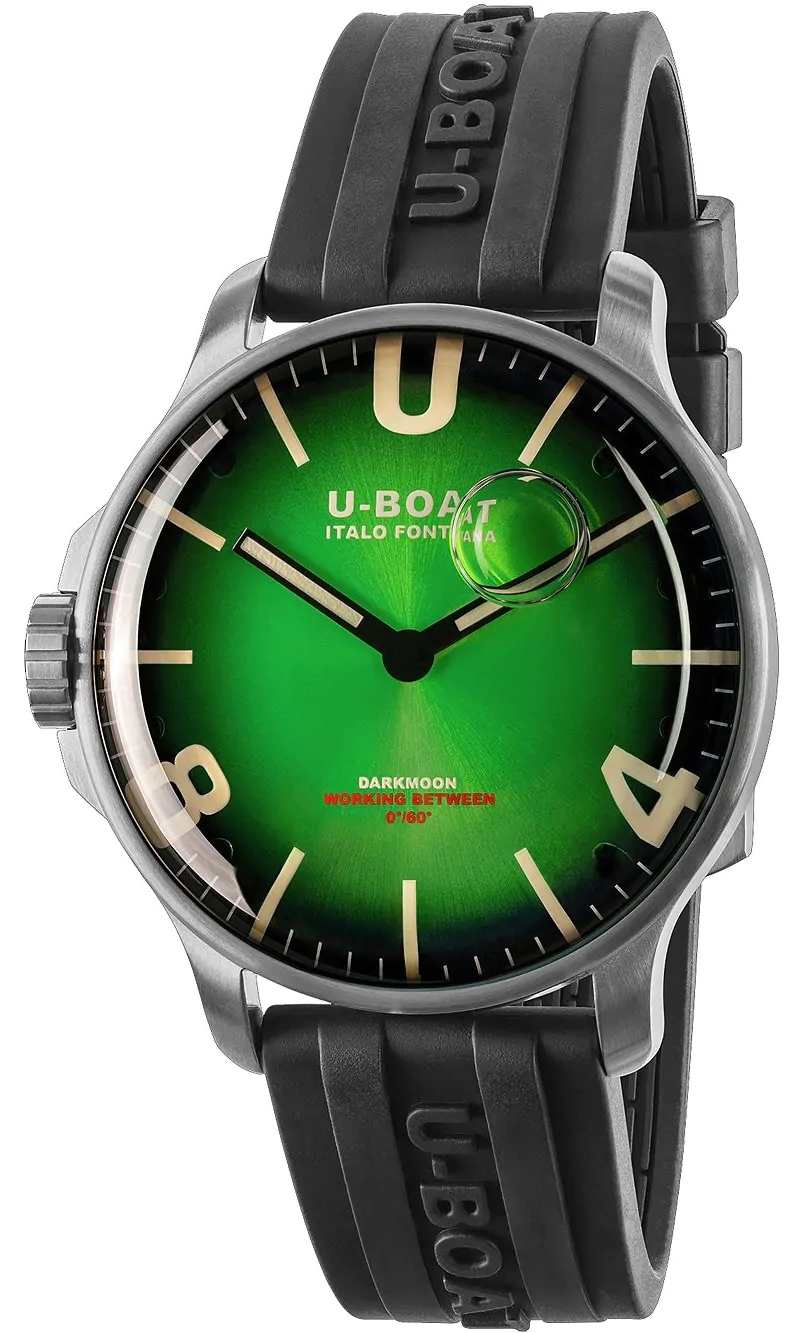 U-Boat Herrklocka 8702/D Darkmoon Grön/Gummi Ø44 mm - U-Boat