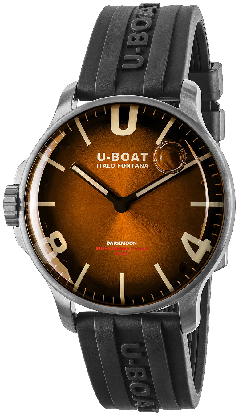 U-Boat Herrklocka 8703/B Darkmoon Brun/Gummi Ø44 mm - U-Boat