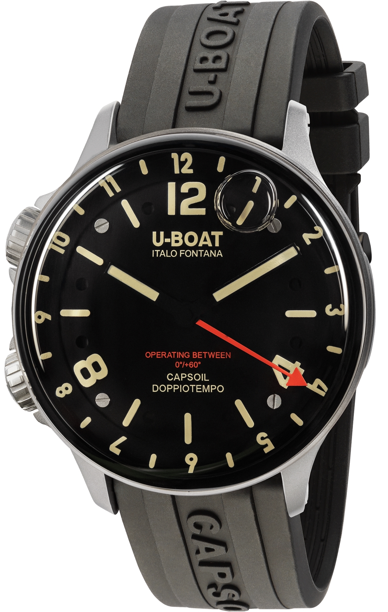 U-Boat Herrklocka 8769/B Capsoil Svart/Gummi Ø45 mm - U-Boat