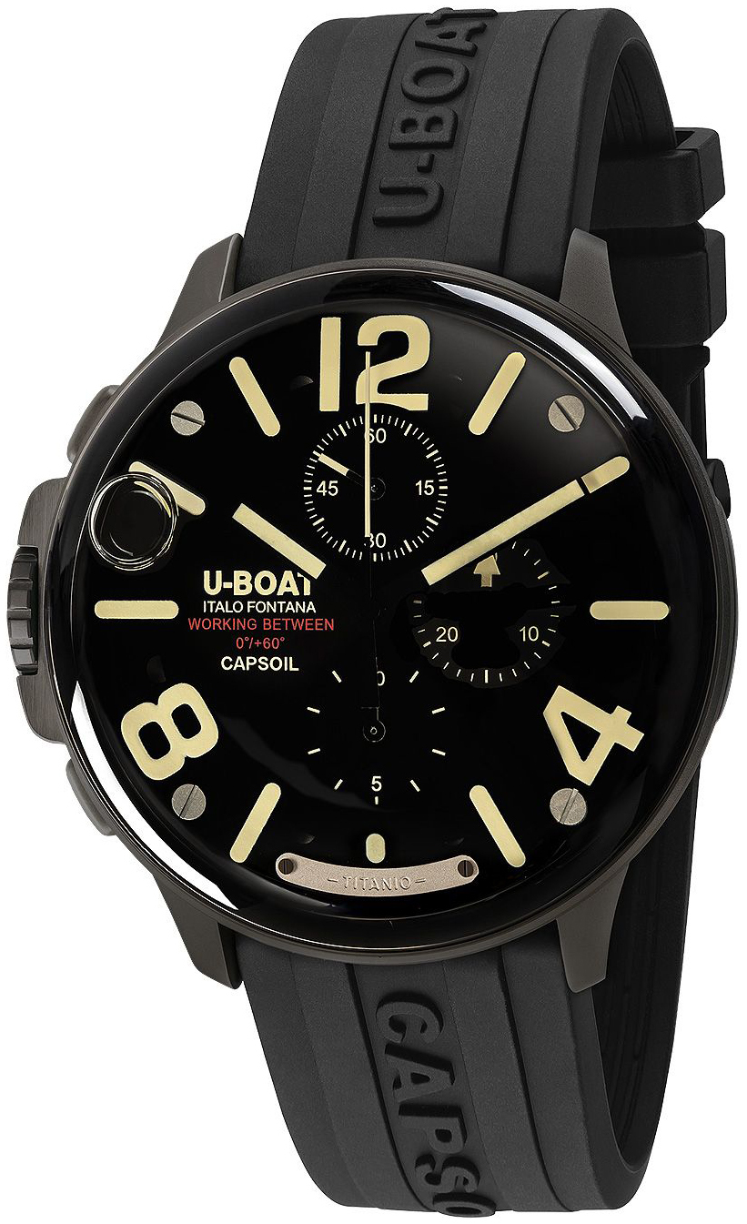 U-Boat Herrklocka 8897 Capsule Svart/Gummi Ø45 mm - U-Boat