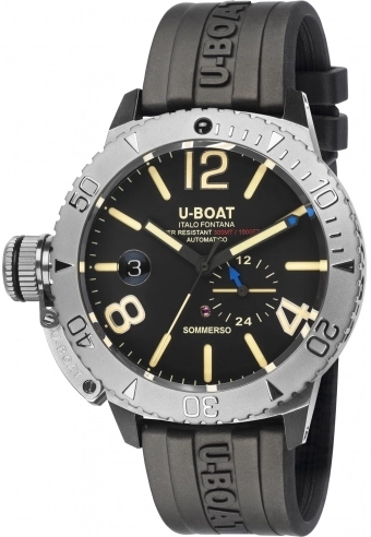 U-Boat Herrklocka 9007/A Classico Svart/Gummi Ø46 mm - U-Boat