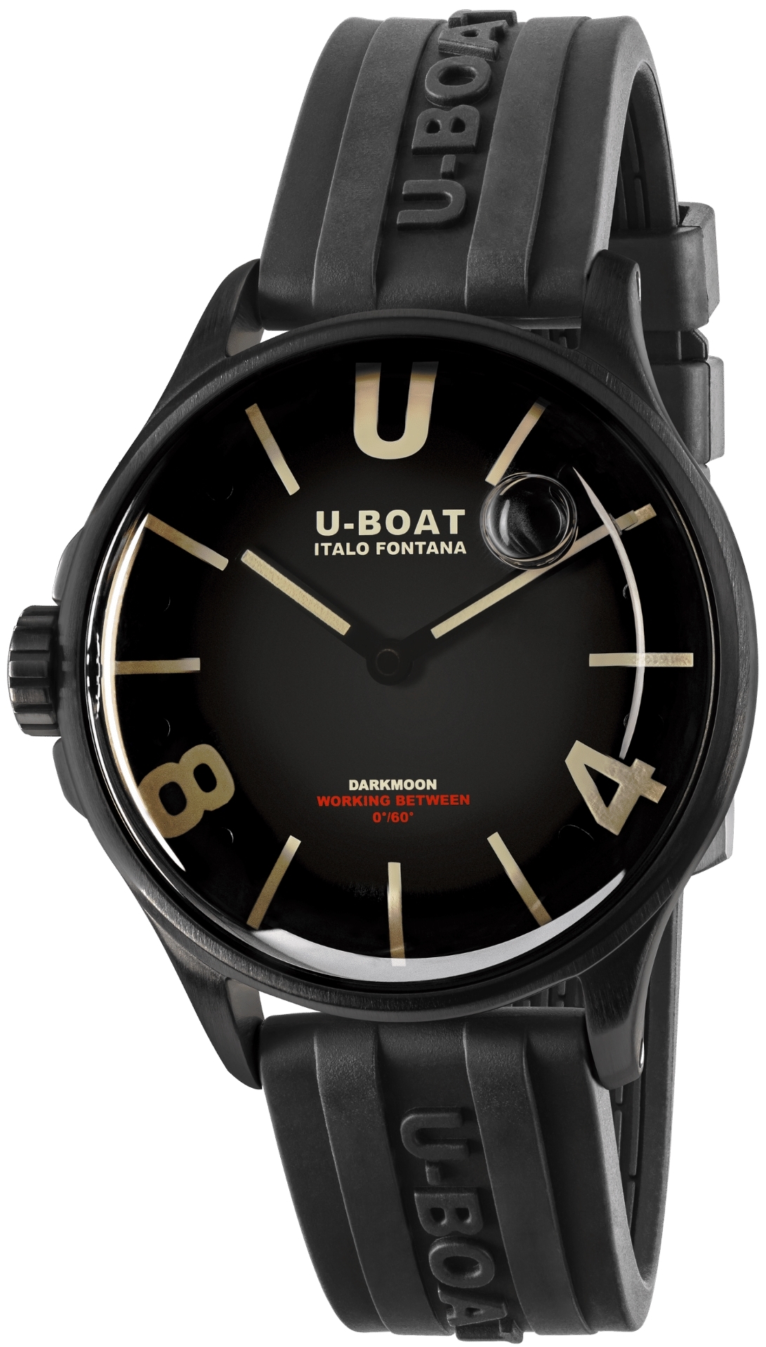 U-Boat Herrklocka 9019 Darkmoon Svart/Gummi Ø40 mm - U-Boat