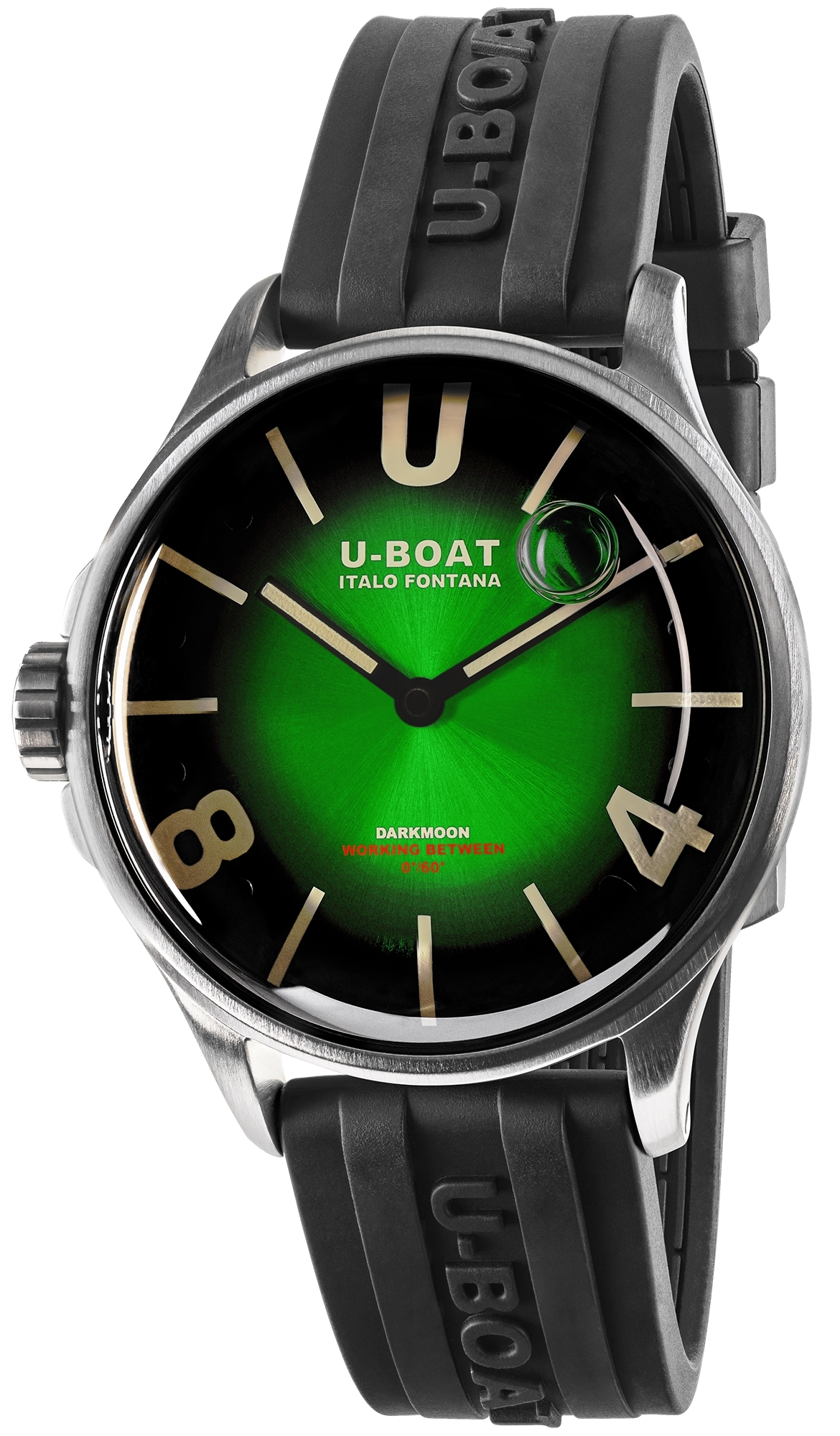U-Boat Herrklocka 9502/A Darkmoon Grön/Gummi Ø40 mm - U-Boat