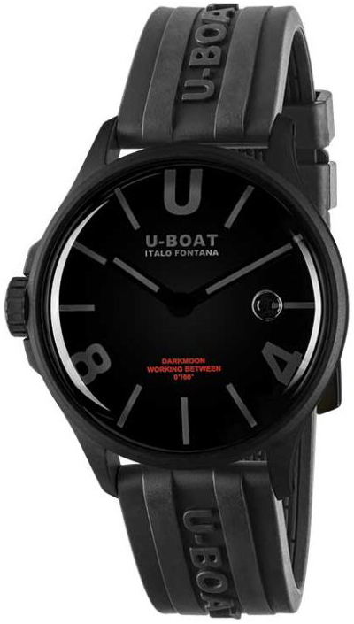 U-Boat 9545 Darkmoon Svart/Gummi Ø40 mm - U-Boat