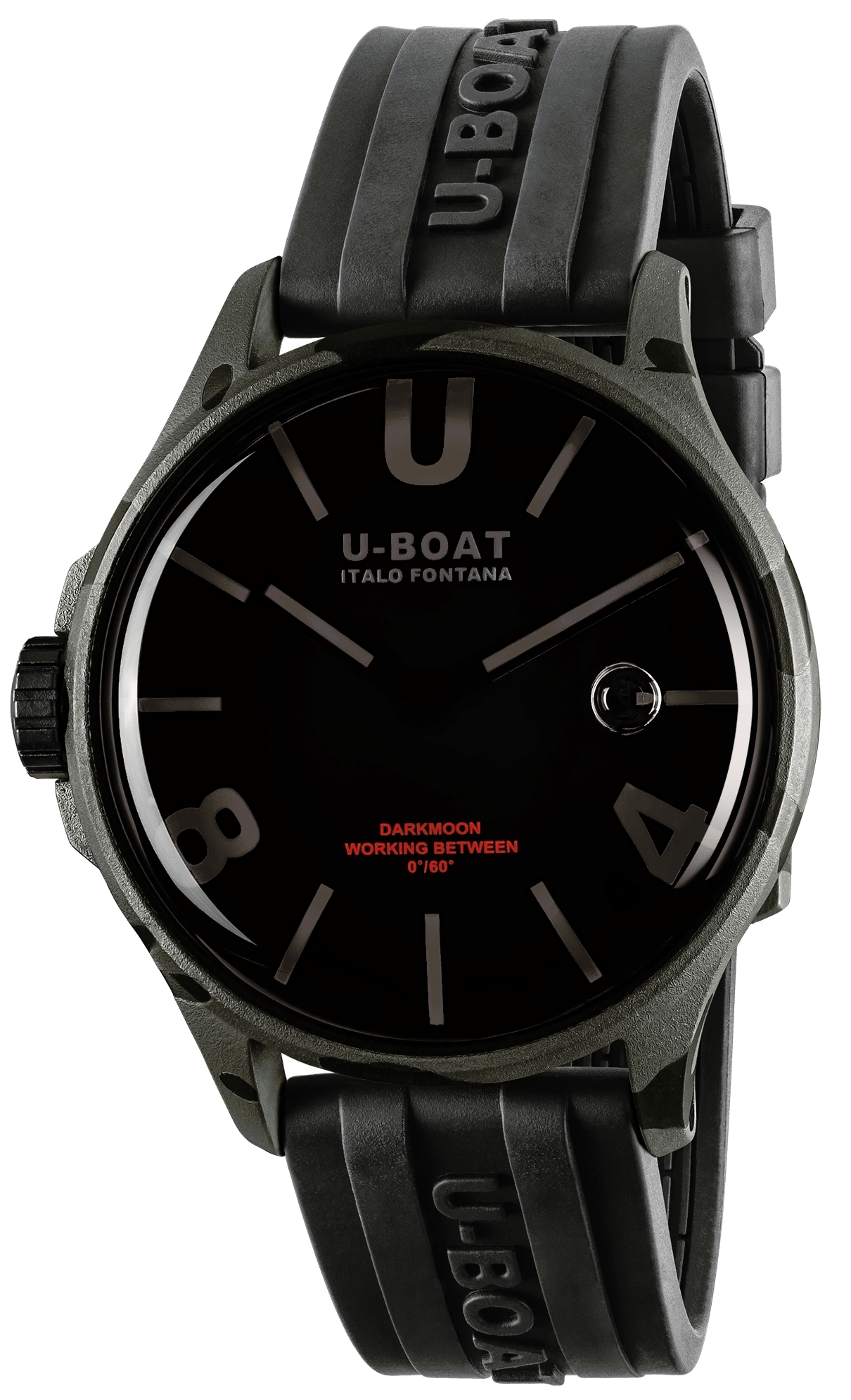 U-Boat Herrklocka 9553 Darkmoon Vintage Svart/Gummi Ø44.8 mm - U-Boat