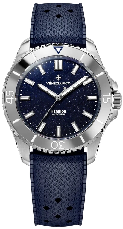 Venezianico Herrklocka 3121551 Nereide Avventurina Blå/Gummi Ø39 mm