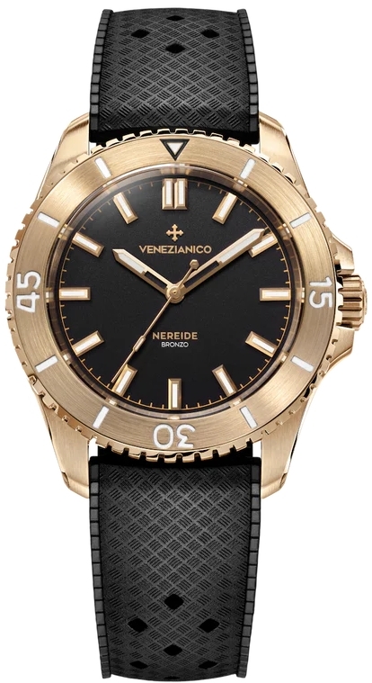 Venezianico Herrklocka 3121555 Nereide Bronzo Svart/Gummi Ø39 mm