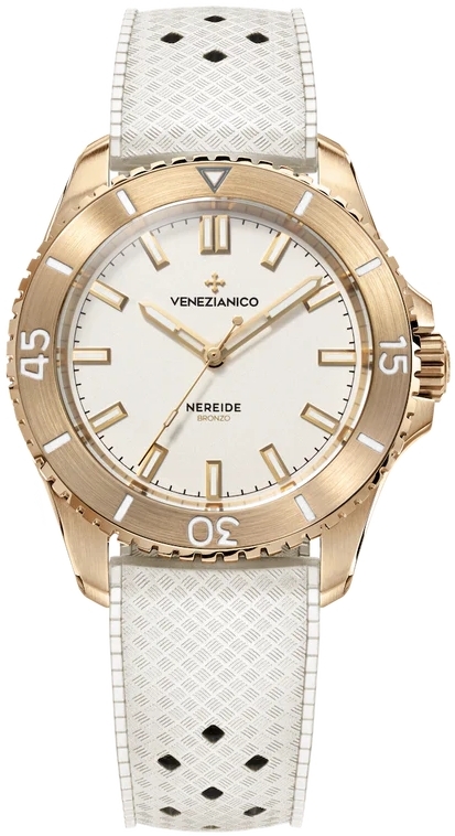 Venezianico Herrklocka 3121556 Nereide Bronzo Vit/Gummi Ø39 mm