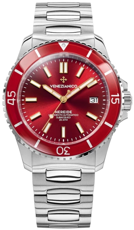 Venezianico Herrklocka 3321503C Nereide Röd/Stål Ø42 mm