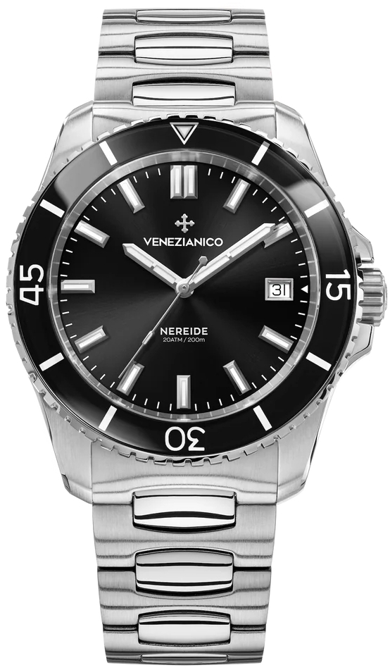 Venezianico Herrklocka 3321514C Nereide Svart/St&aring;l &Oslash;42 mm