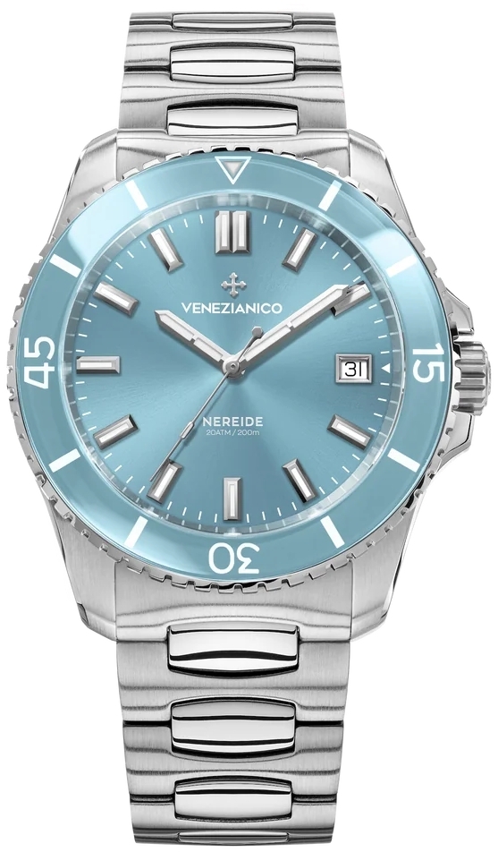 Venezianico Herrklocka 3321515C Nereide Turkos/St&aring;l &Oslash;42 mm