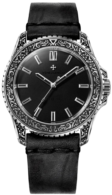 Venezianico Herrklocka 3921520 Nereide Acquaforte Svart/Läder Ø42 mm