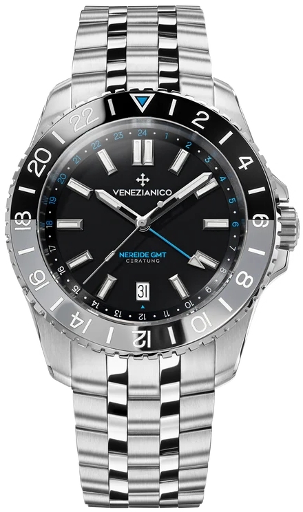 Venezianico Herrklocka 4521500S Nereide GMT Ceratung Svart/Stål Ø42