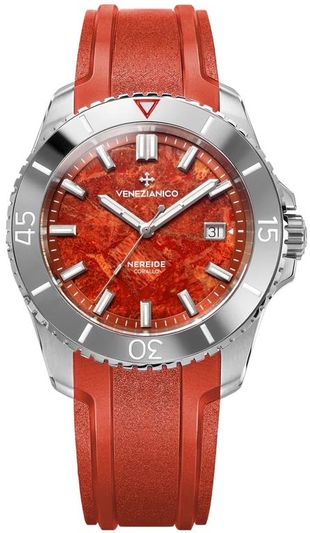 Venezianico Herrklocka 4521546 Nereide Corallo Orange/Gummi Ø42 mm