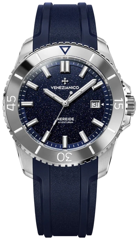 Venezianico Herrklocka 4521550 Nereide Avventurina Blå/Gummi Ø42 mm
