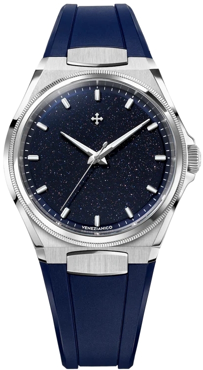 Venezianico Herrklocka 6221550 Arsenale Avventurina Blå/Gummi Ø40 mm