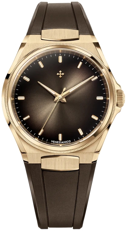 Venezianico Herrklocka 6221555 Arsenale Bronzo Brun/Gummi Ø40 mm