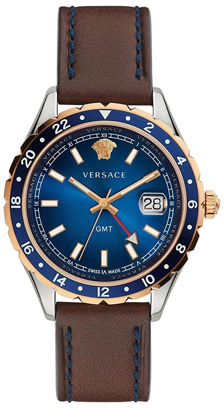 Versace Herrklocka V11080017 Hellenyium Blå/Läder Ø42 mm - Versace