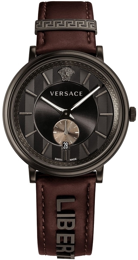 Versace Herrklocka VBQ040017 V Circle Svart/Läder Ø43 mm - Versace