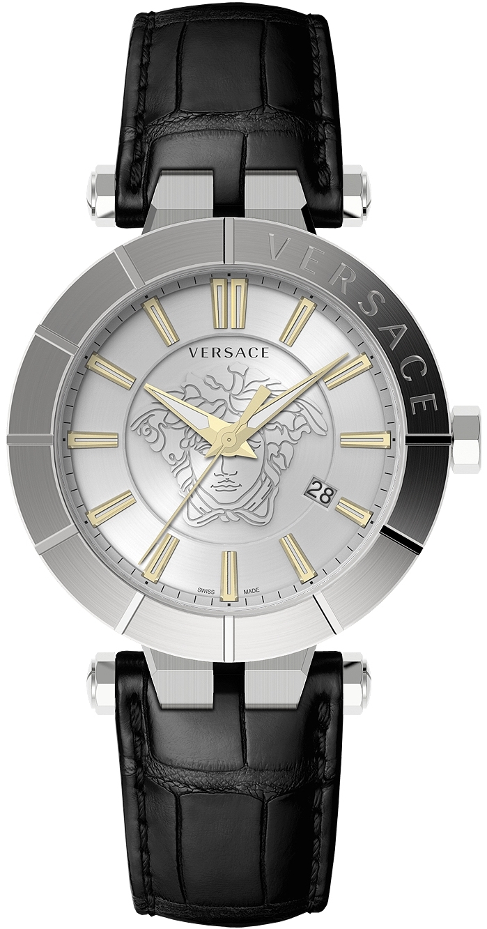 Versace Herrklocka VE2B00121 V Race Silverfärgad/Läder Ø43 mm - Versace