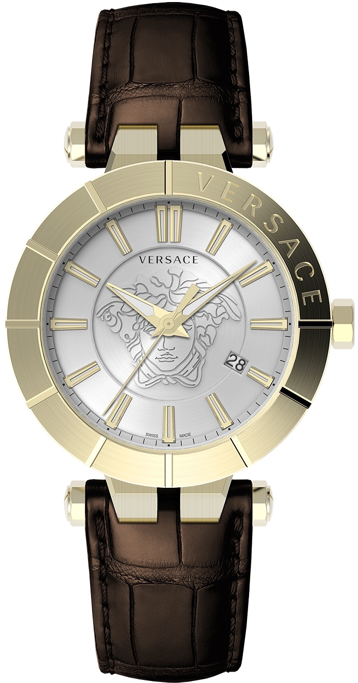 Versace Herrklocka VE2B00321 V Race Silverfärgad/Läder Ø43 mm - Versace