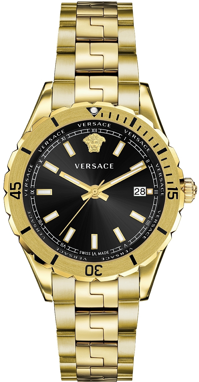 Versace Herrklocka VE3A00820 Hellenyium Svart/Gulguldtonat stål Ø42 - Versace