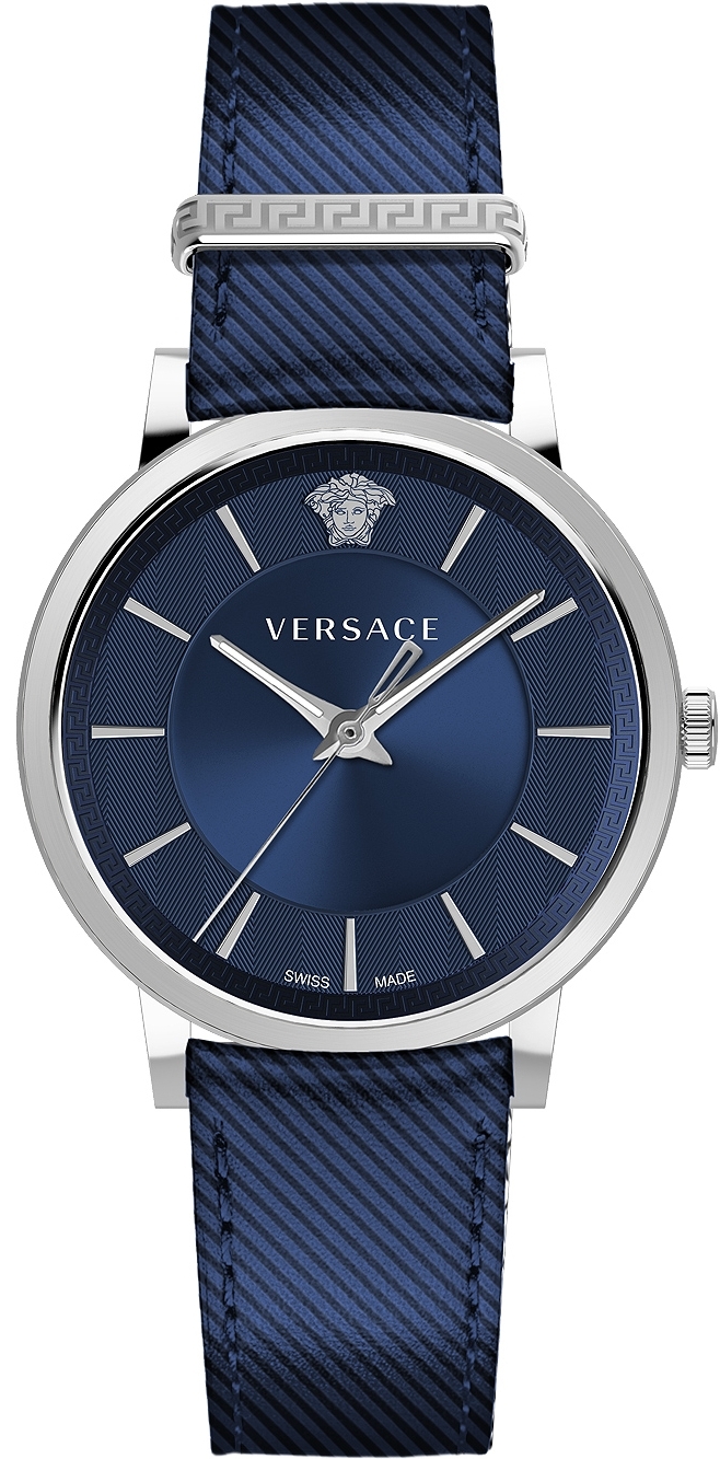 Versace Herrklocka VE5A00120 V Circle Blå/Läder Ø42 mm - Versace
