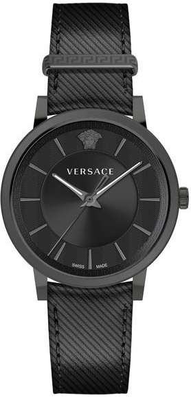 Versace Herrklocka VE5A00220 V Circle Svart/Läder Ø43 mm - Versace