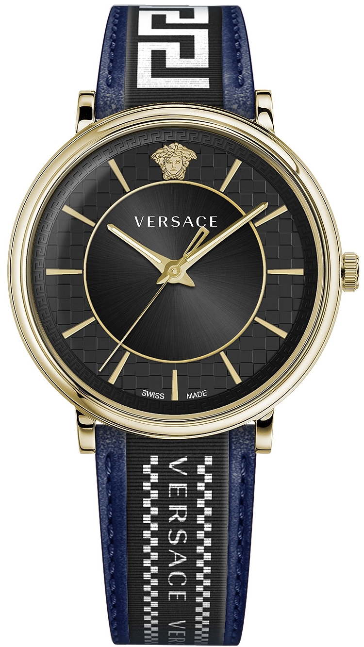 Versace Herrklocka VE5A01521 V Circle Svart/Läder Ø42 mm - Versace