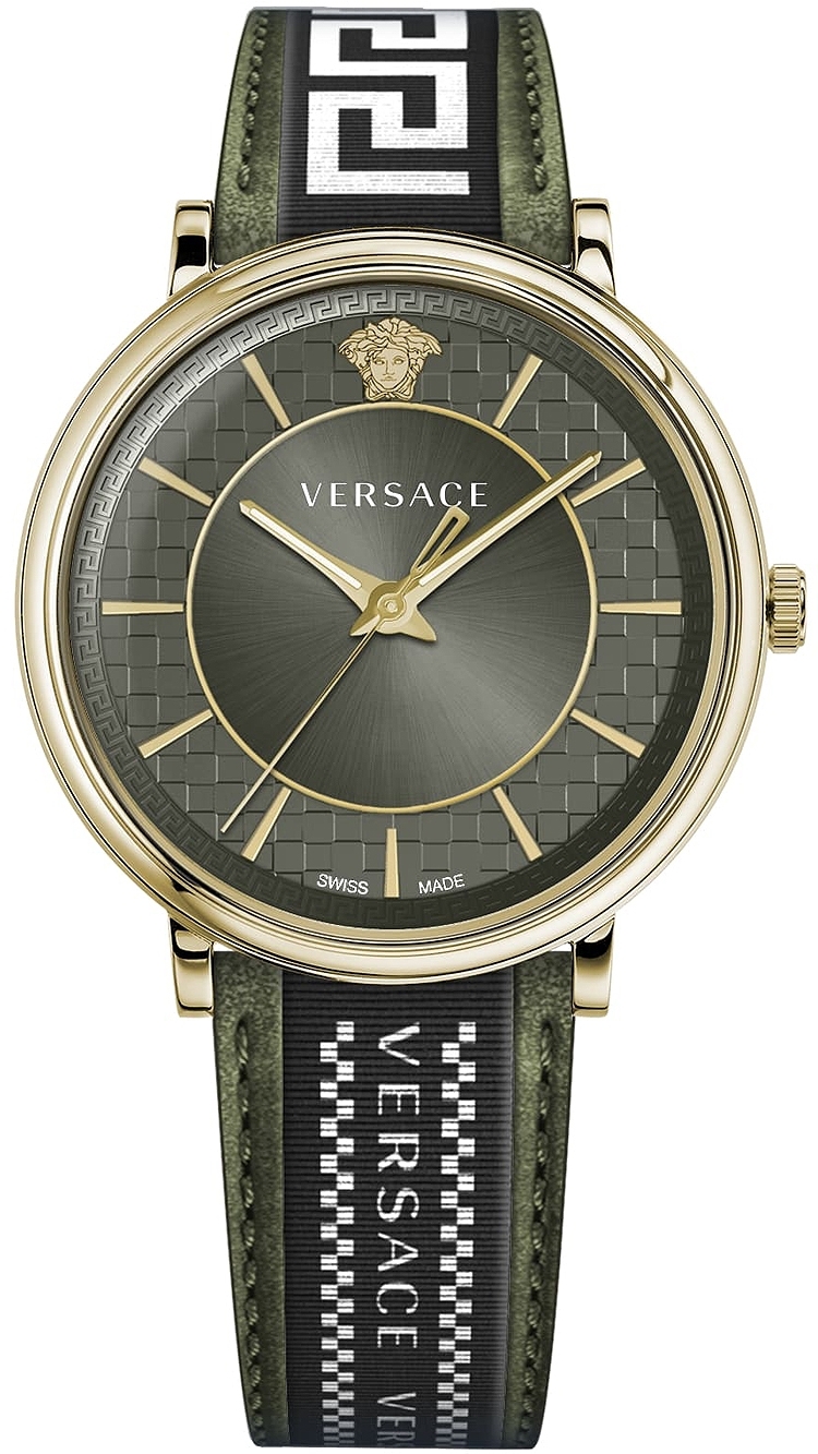 Versace Herrklocka VE5A01621 V Circle Grön/Läder Ø42 mm - Versace
