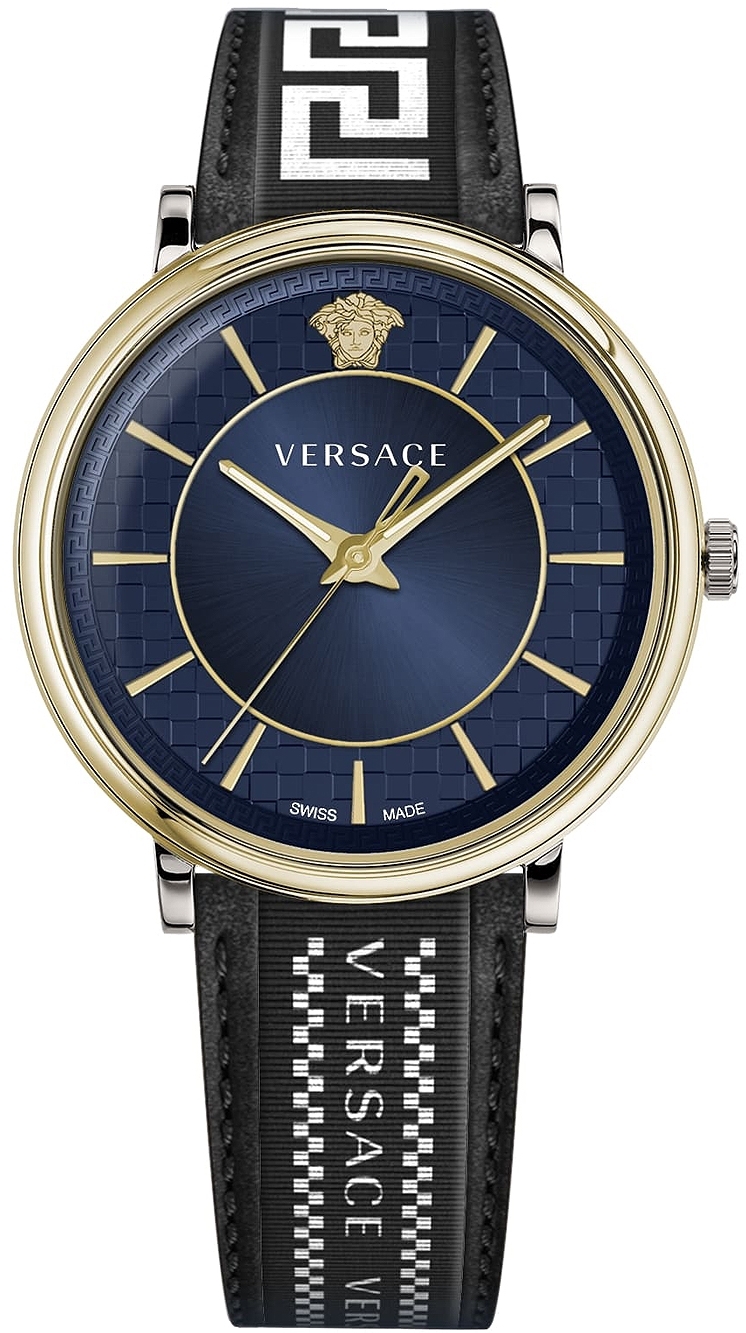 Versace Herrklocka VE5A01821 V Circle Blå/Läder Ø42 mm - Versace