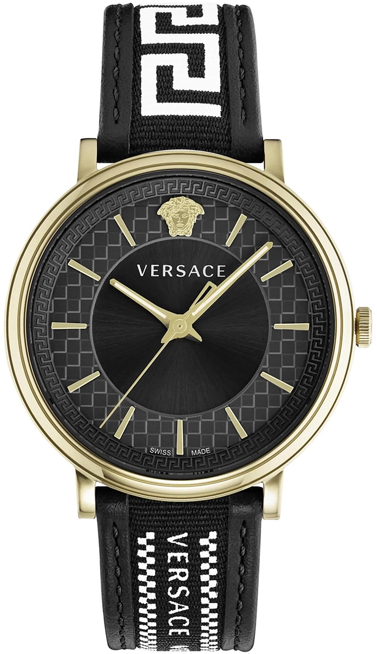 Versace Herrklocka VE5A01921 V Circle Svart/Läder Ø42 mm - Versace