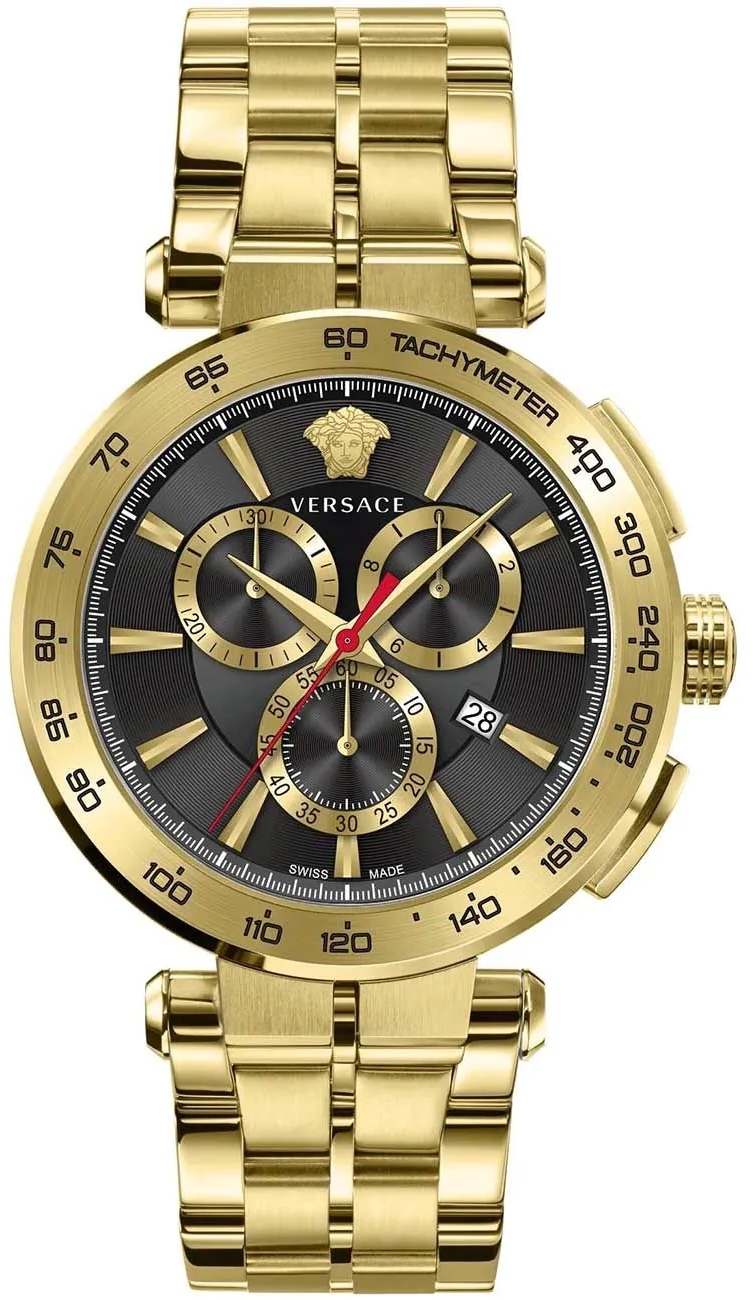 Versace Herrklocka VE6CA0623 Aion Svart/Guldtonat stål Ø45 mm - Versace