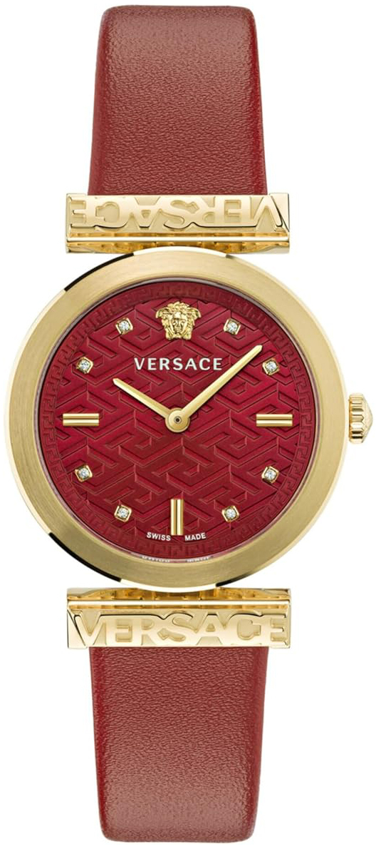 Versace Damklocka VE6J00423 Classic Röd/Läder Ø34 mm - Versace
