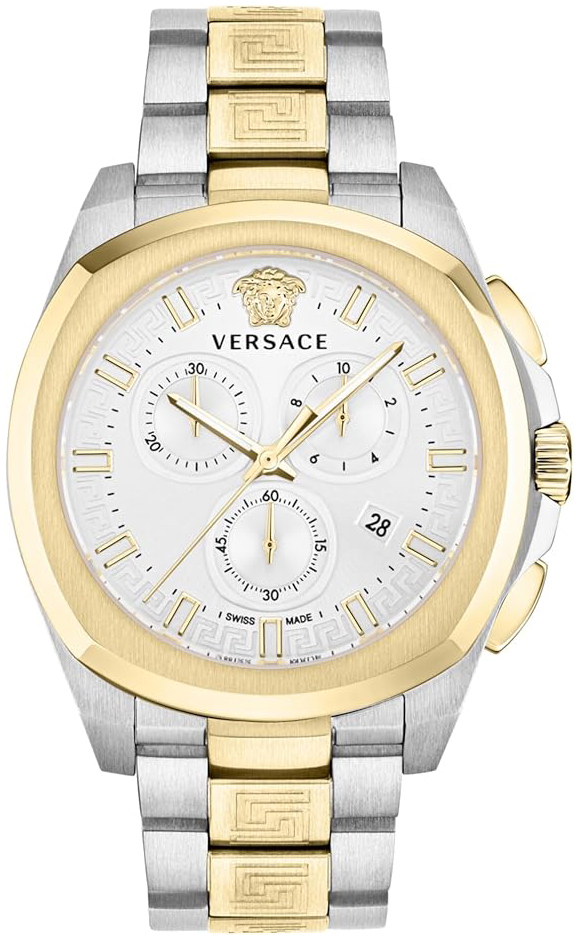 Versace Herrklocka VE7CA0823 Chrono Silverfärgad/Gulguldtonat stål - Versace