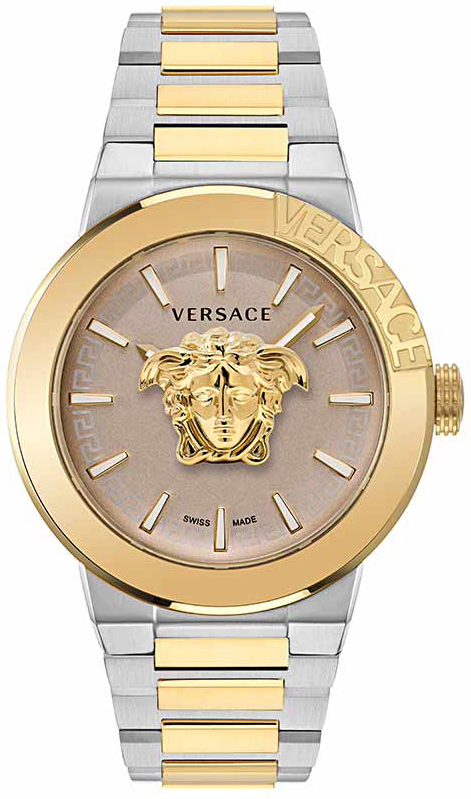 Versace Herrklocka VE7E00423 Medusa Beige/Gulguldtonat stål Ø43 mm - Versace