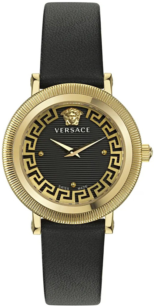 Versace Damklocka VE7F00323 Greca Svart/Läder Ø35 mm - Versace